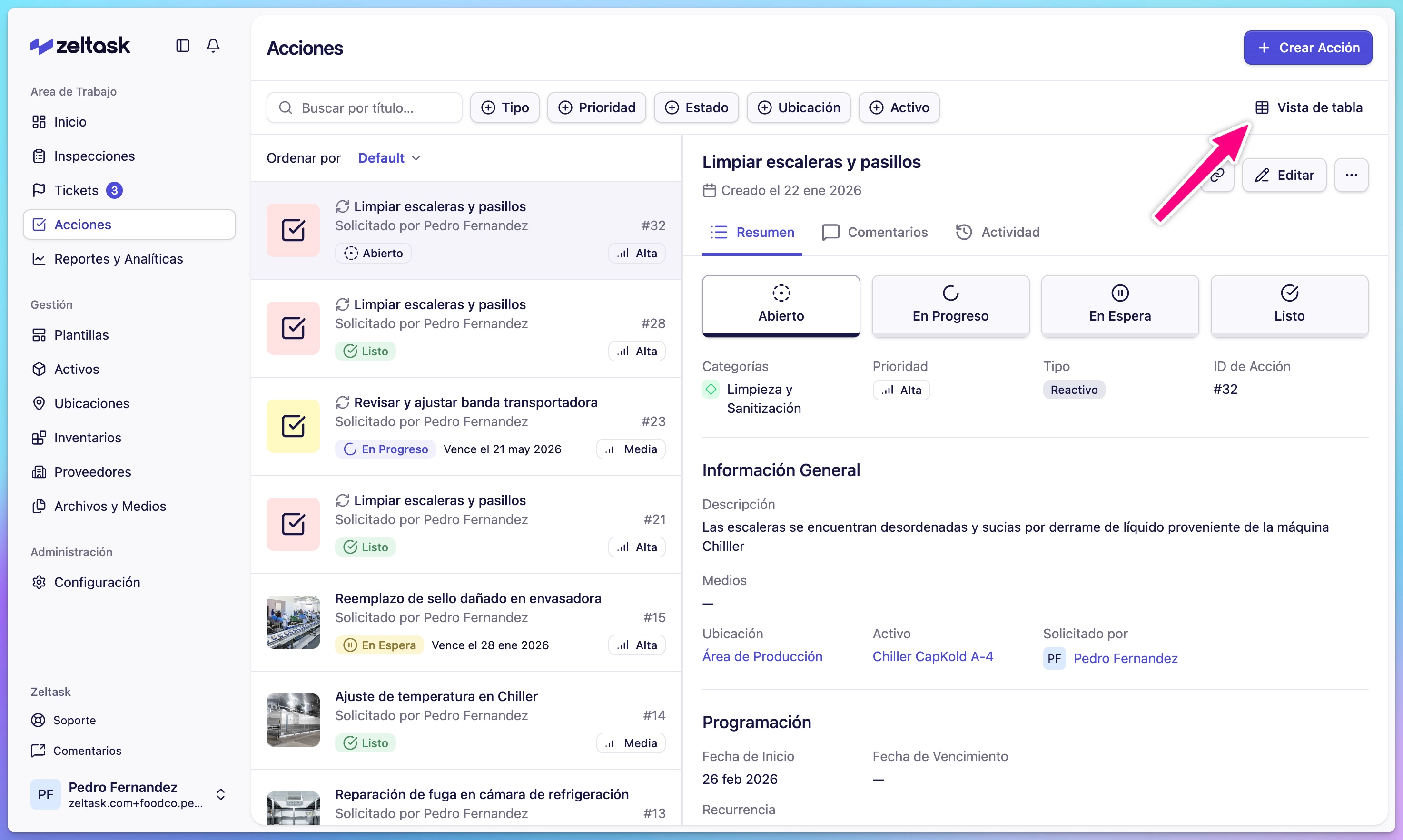 Click the view toggle to switch between Card View and Table View